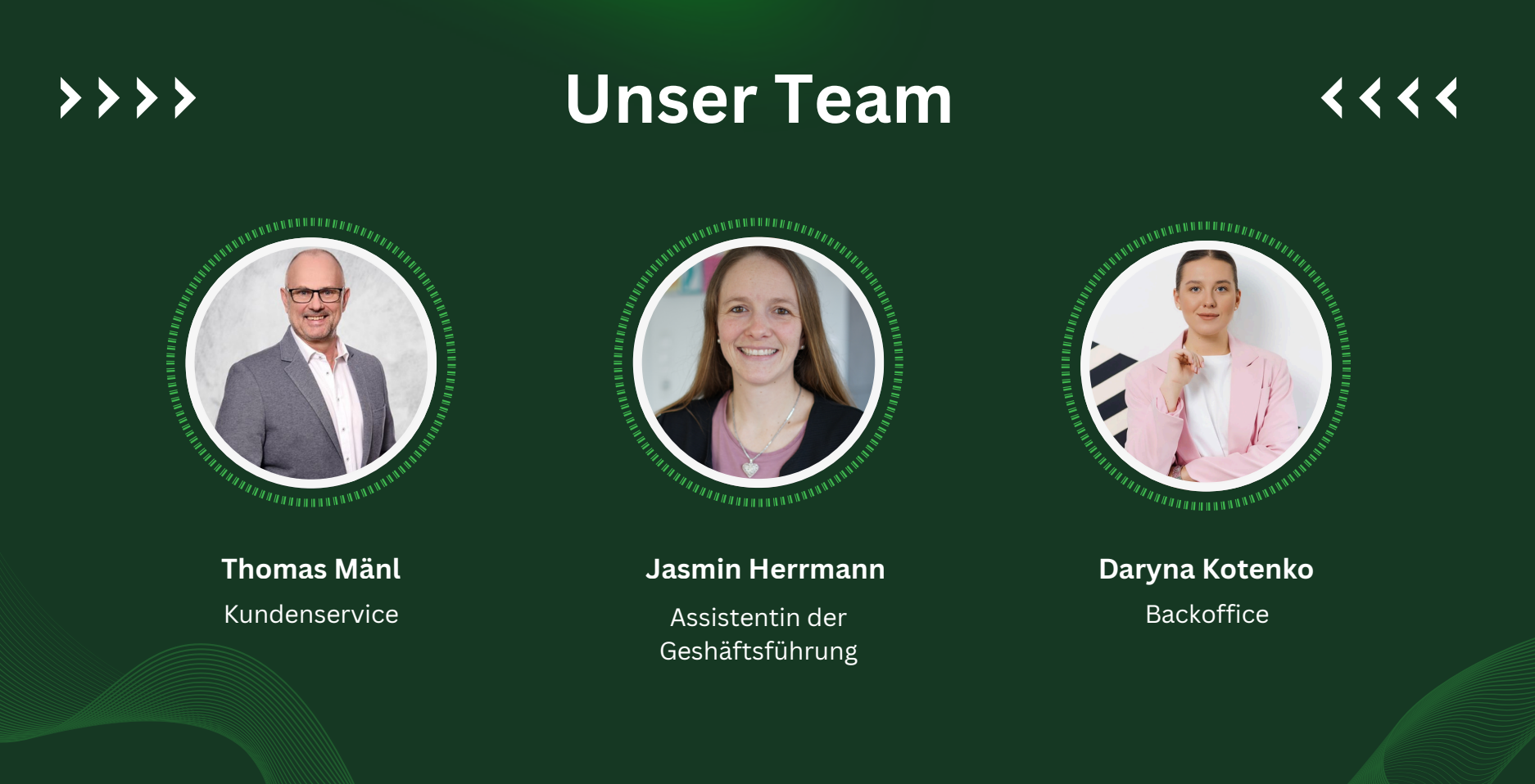 Thomas Mänl, Jasmin Herrmann und Daryna Kotenko aus dem Kommunikationsteam der Yossef Energieberatung